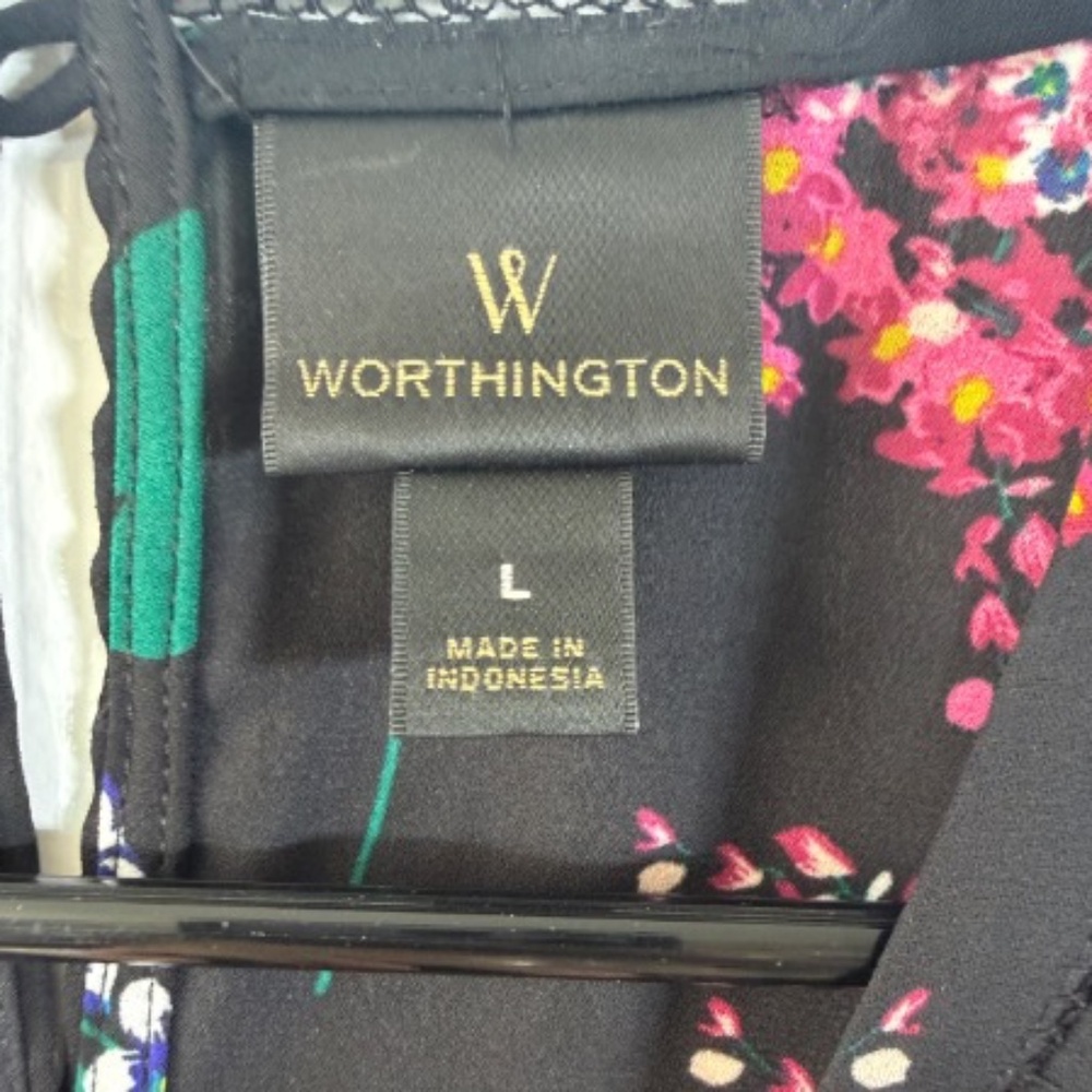 Worthington Multicolor Floral Ruffle Blouse - Picture 4 of 5